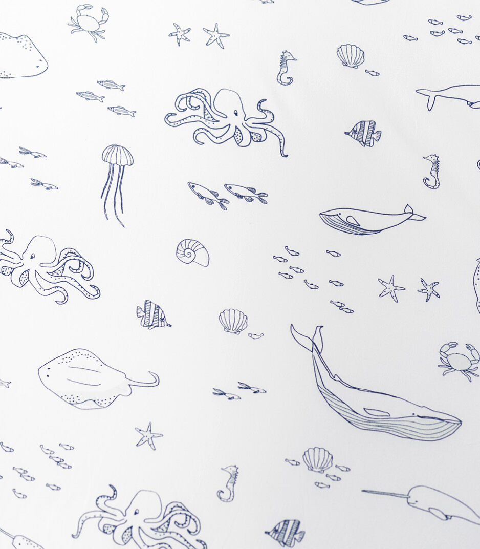 Stokke® Sleepi™ Fitted Sheet by PEHR. Life Aquatic colour sample. galery image 3